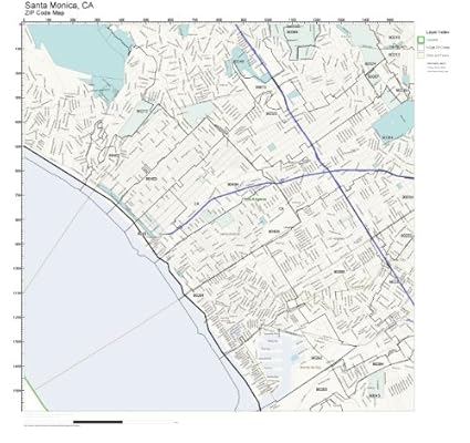 ZIP Code Wall Map of Santa Monica, CA ZIP Code Map Not Laminated ...