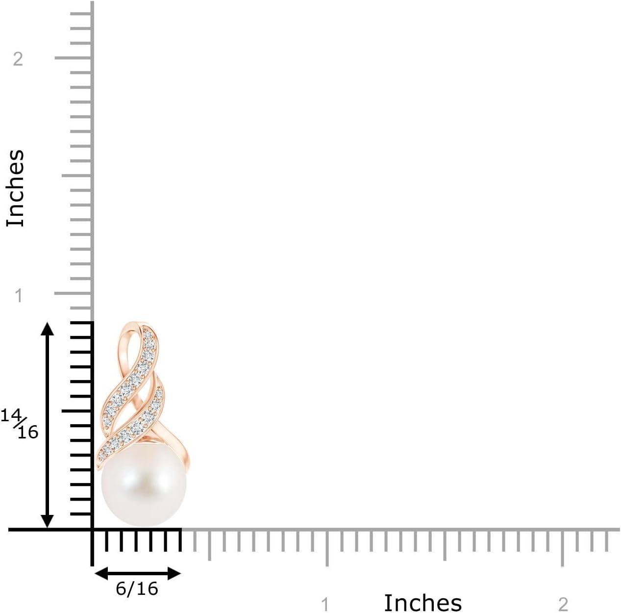 Angara Freshwater Pearl Pendant for Women | Round Freshwater Cultured Pearl Diamond Swirl Bale Pendant Necklace in 14K Solid Gold/Platinum With 18" Chain | June Birthday, Gemstone Jewelry Gift
