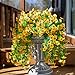 INSPRING Artificial Flowers Fall Faux Outdoor Outside Plants, 2 PCS Fake Silk UV Resistant Look Real Yellow Daisy Trailing Vines for Front Door Porch Planter Urn Patio Balcony Decoration
