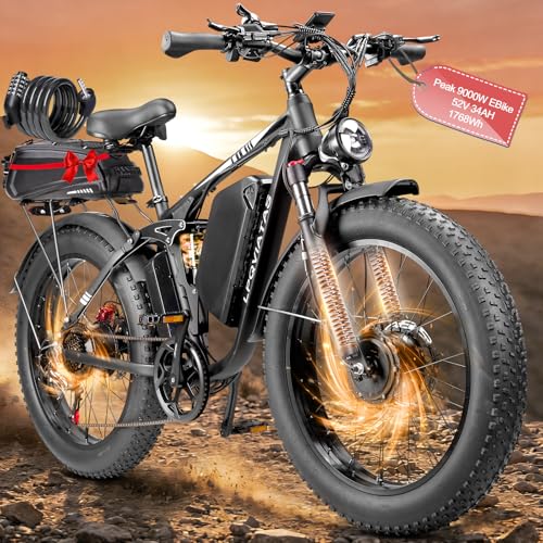 Peak-9000W-Dual-Motor-Electric-Bike for Adults, 52V 34AH Battery Up To 105 Miles,