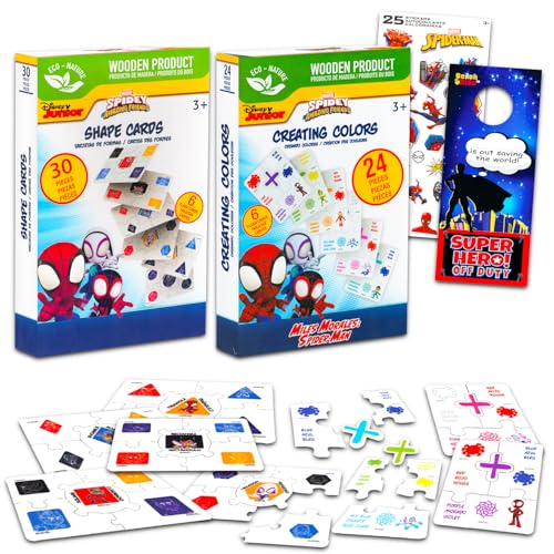 Jouets d'apprentissage Spiderman paires de puzzle formes et couleurs pour enfants