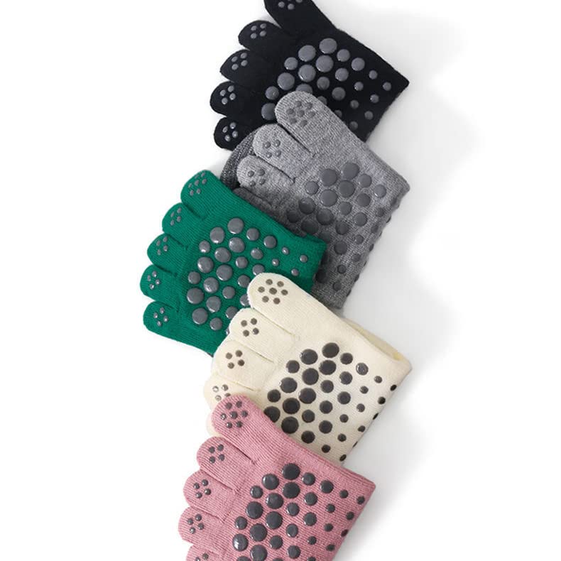 ALTALIVA 3Pcs Spandex Professional Non-slip Five Fingers Pilates Indoor Sports Yoga Socks for Women and Girls (3Pcs-Grey)