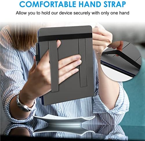 HoYiXi Universal Case for 10.2-inch Introducing Kindle Scribe 1st Generation 2022 Release / 10.3-inch Kobo Elipsa eReader 2021 Release Foldable Cover with Vertical Flip Stand Pen Holder - blue