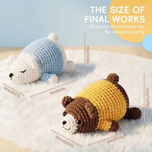 LUDOTEK Crochet Kit for Beginners, Crochet Animal Kits,Crocheting Kit for Starters with Step-by-Step Video Tutorials, Beginner Crochet Kits Adults — view 5