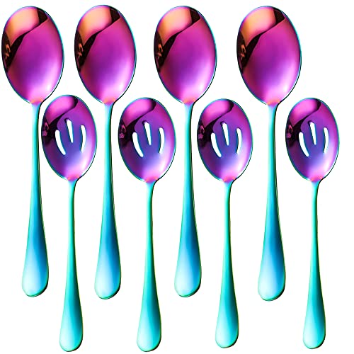 Cucharas para servir buffet y cenas familiares con diseño de arcoíris moderno 2