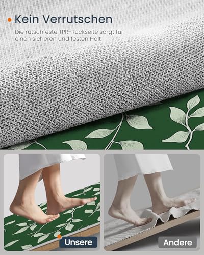 Tapis grand format 150x210 motif feuilles blanches lavable antidérapant