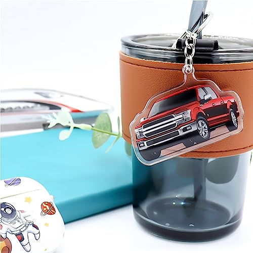 Eivlin Car Keychain For F150, Stylish 3D Model Keyring For Ford Key Chain Ring Accessories, Gift For Ford Enthusiasts (Red) #TOP4