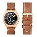 Produktbild WFEAGL Kompatibel mit Samsung Galaxy Watch Armband 42mm/Gear S2 Classic/Gear Sport/Huawei Watch 2/Huawei Watch GT Elegant,20mm Leder Ersatzband(20mm,Braun/Gloden)