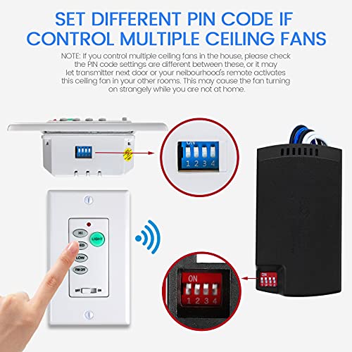 Eogifee Universal Uc9050T Small Size Ceiling Fan Remote Control Kits With Adjustable Speed And Light Replacement Of Hampton Bay Harbor Breeze Hunter #TOP2