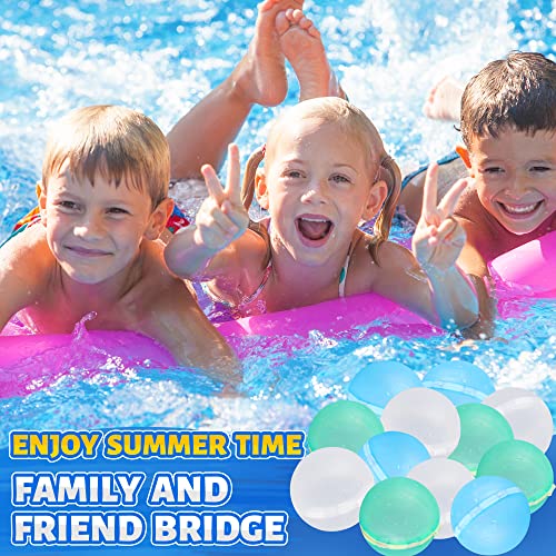 Siiy Reusable Water Ballons, Summer Fun With Silicone Water Balloons, Reusable Water Balloons Suitable For Children & Adults, Water Toys For Outdoor Activities That Can Be Filled Quickly (Blue,12 Pcs) #TOP1