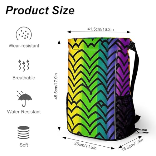 Drawstring Gym Backpack with Shoe Compartment And Wet Pocket, 28L Lightweight Waterproof Gay Pride Rainbow Sports Backpack for Workout Swim Beach Travel String Bag for Men Women2