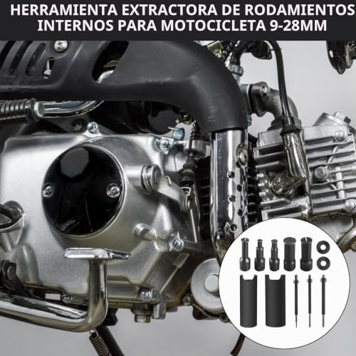 Extractor de rodamientos internos de 9-23 mm con 5 clips para rueda de motocicleta 2