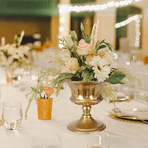 Gold Vases For Wedding Centerpieces, Set Of 10 Metal Vase Small Table Centerpiece Flower Stands Wedding Arrangement For Wedding Reception Home Floral Decor Anniversary #TOP4