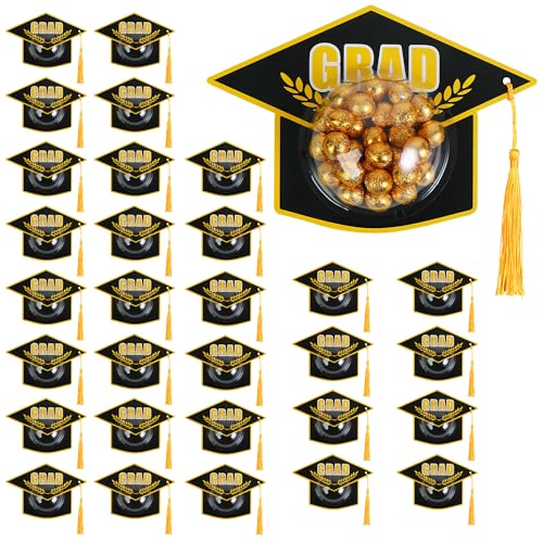 WBCBEC 30 Pack Graduation Cap Candy Card Class of 2026 Graduation Candy Box Graduation Decorations Party Favors Graduation Cap Gift Box with Tassel