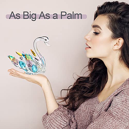 6 Inch Crystal Figurines Swan Decor, Glass Swan Figurines Paperweight, Crystal Collectible Figurines, Gifts For Women, Mom, Girls, Christmas, Birthday, Party, Valentine's Day, Anniversary #TOP1