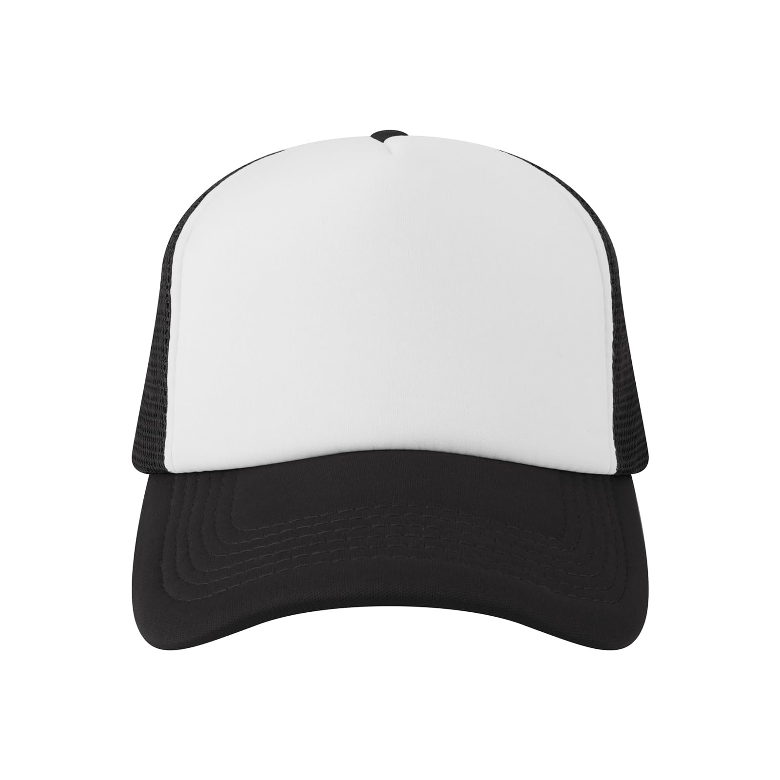 TOPTIE 5 Panel Foam Front Trucker Hat High Crown Mesh Back Snapback Cap