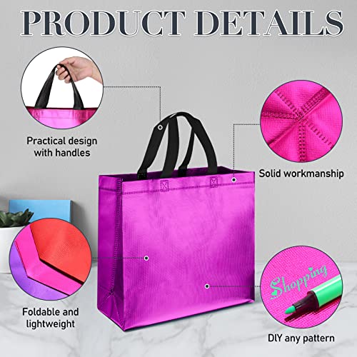 Eccliy 60 Pieces Reusable Gift Tote Bags Grocery Shopping Bag With Handles For Bridesmaid Birthday Party Wedding, 12.2X11X4.7 Inch (Multicolored) #TOP3