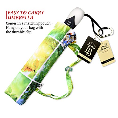 Vintage Umbrella Windproof Auto Open Close - Art Umbrella For Women - Fashion Umbrella Stylish Gift - Compact Automatic Rain Umbrella Spring Collage Design - Nature Umbrella Travel Lightweight By Lb #TOP4