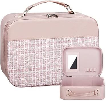 Amazon Co Jp Amovee メイクポーチ メイクボックス 化粧ポーチ 鏡付き コスメボックス コスメ収納 化粧品収納ボックス コスメポーチ コスメバッグ 大容量 軽量 小物入れ 防塵防水 整理簡単 おしゃれ 持ち運び便利 耐久 レディース プレゼント かわいい ピンク ビューティー