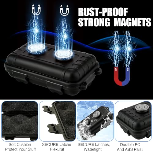 Magnetic Key Box For Under Car Hidden Key Holder For Outside With Magnet for Storage Spare Key A Compartment GPS Case Outdoor Waterproof Keychain Lock Box Stash Container - Thumbnail 3