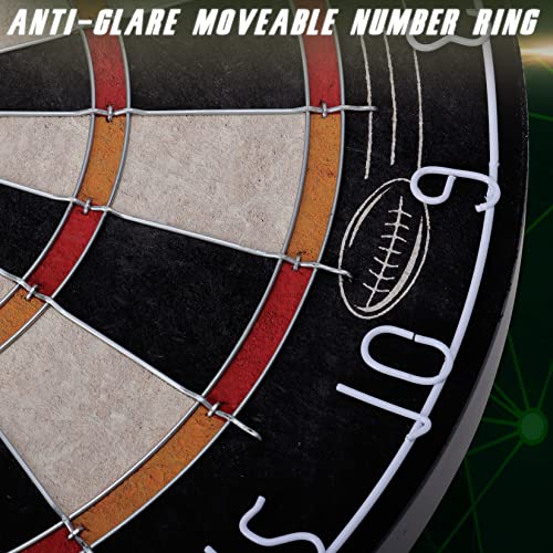 Dartboard Set With Staple-Free Bullseye-Bristle Tournament Dart Board + 6 Steel Tip Darts + Darts Accessories(Orange) #TOP3
