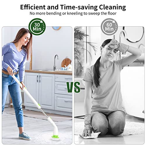 Electric Spin Scrubber, Shower Cleaning Brush With Adjustable Handle, Cordless Scrubber Tool With 4 Brush Heads, Durable Household Cleaning Tool For Window, Tub And Tile #TOP5