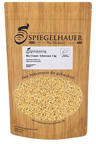 Bio Khorasan ganzes Korn 1 kg Urmut Urweizen keimfähig, naturbelassen, reich an Eiweiß – ein Qualitätsprodukt der Bäckerei Spiegelhauer