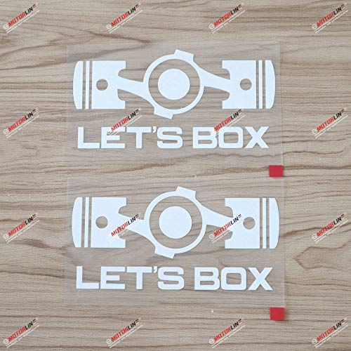 2X White 4 Let s Box Boxer Flat 4 Car Decal Sticker Fit for Subaru STI WRX etc