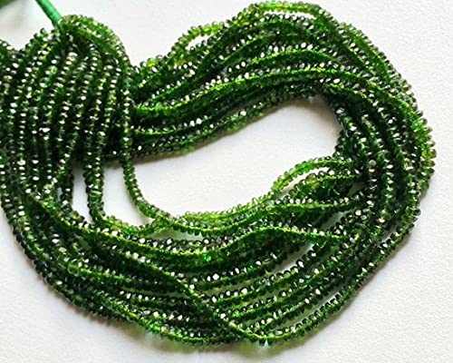 Diopside vert et tourmaline : fil de perles naturelles de haute qualité pour joaillerie fine