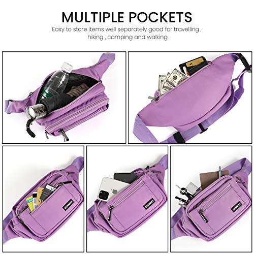 CXWMZY Fanny Packs For Women & Men Waist Pack Hip Bum Bag with Multi-Pockets Large Capacity Waterproof Casual Bum Bag for Disney Traveling Casual Cycling Running Hiking