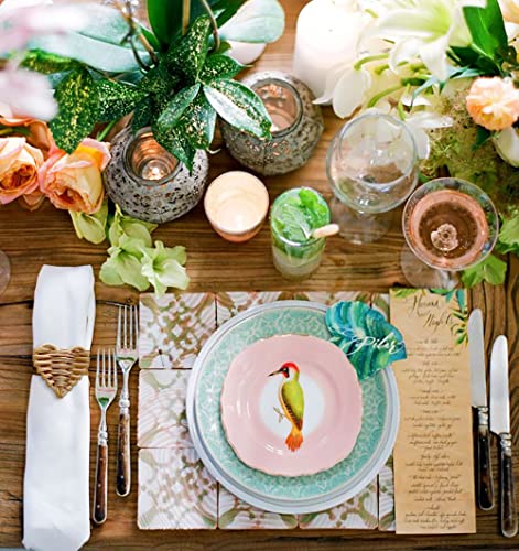 Bamboo Woven Napkin Rings Set Of 6, Rustic Napkin Ring Holders Handmade By Rattan, Heart-Shaped Braided Serviette Rings Holder For Wedding, Valentine's Day, Thanksgiving, Outdoor Dinner, Table Setting #TOP3