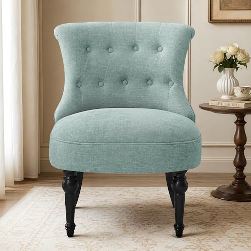 Womina Upholstered Accent Chair, French Country Side Chair (1, Teal)