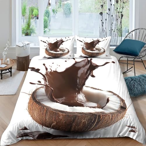 Housse de couette microfibre ultra douce parure de lit 3D 135x200