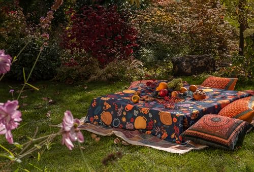 Nappe Qvevri Coton Bleu 140x140 cm pour Protéger et Sublimer la Table