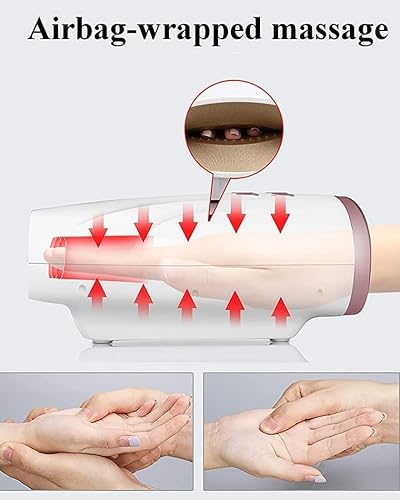 Miniatura 5 de GIENEX Masajeador de manos eléctrico portátil con bolsa de aire inalámbrica de calor masajeador de manos 3 modos masajeador de dedos para artritis