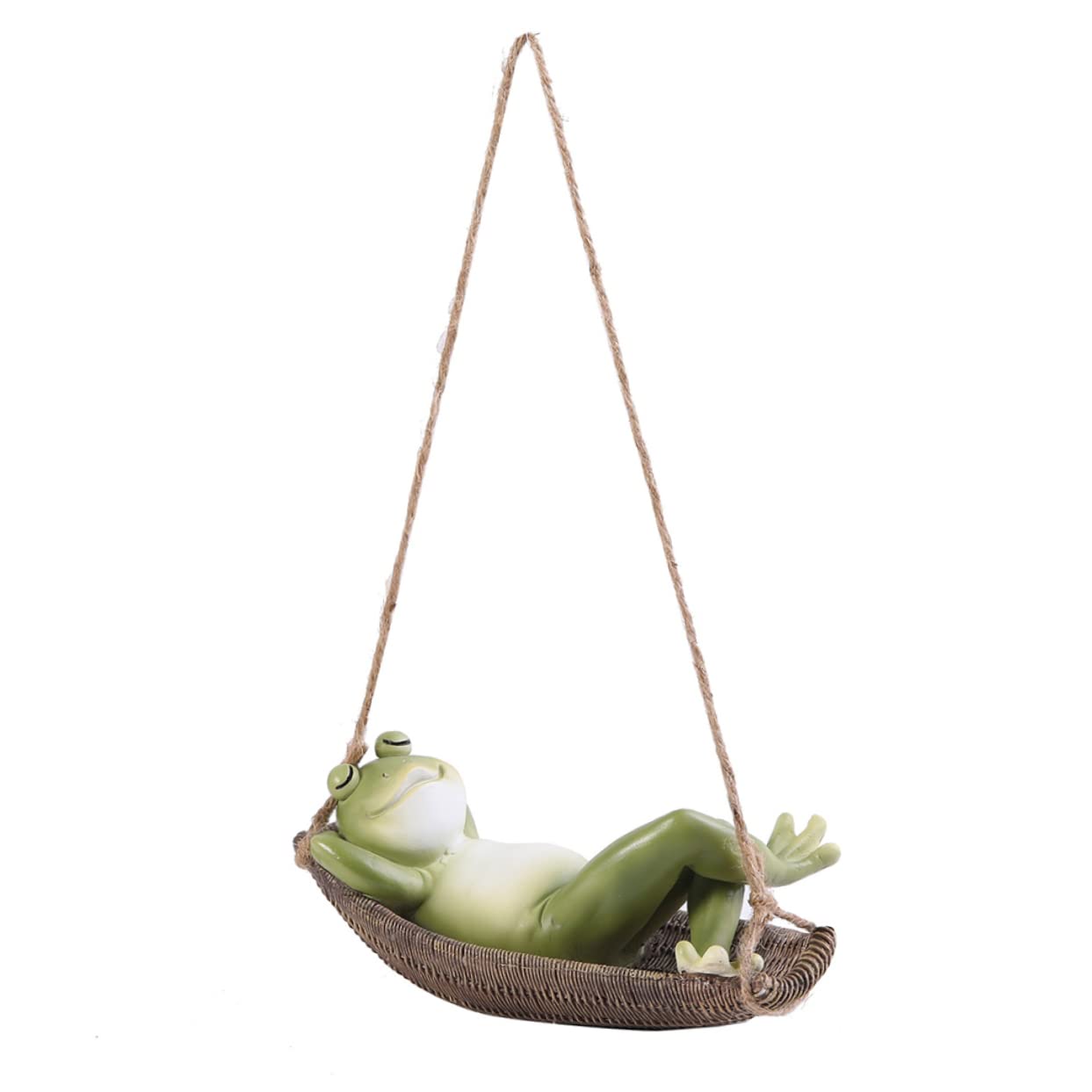 Muiltvoe Frog Figurine Garden Decor Resin Swing Frog Frog Gnome Hanging Frog Ornaments Yard Decor Frog Ornament for Outdoor Home