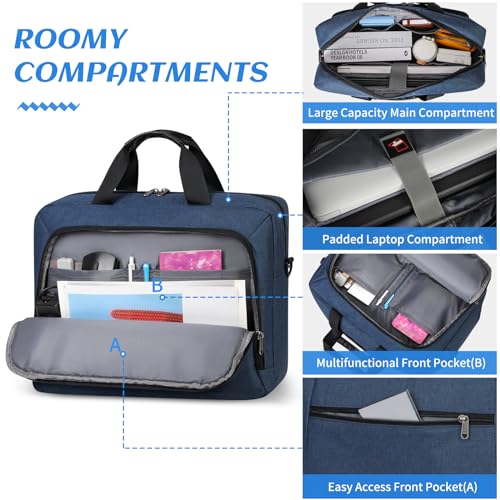Image of Laptop Bag 17.3 Inch Laptop Briefcase Waterproof Large Laptop Case for Men Women