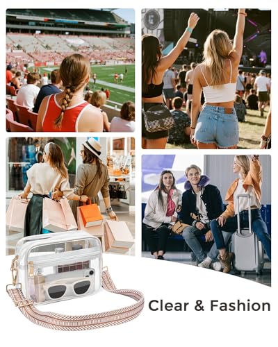 Image of BS-VOG Clear Crossbody Bag Stadium Approved, Clear Purses for Women, Small Stadium Bag for Events Concerts Sports Fans