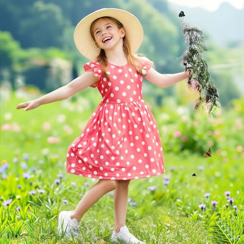 Toddler Little Girls Casual Dresses Short Sleeve Crew Neck Graphic Cartoon Dress for 2-8 Years4