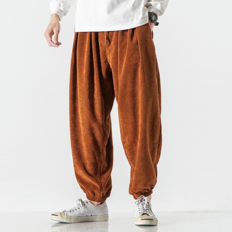 Pantalon lanterne en velours côtelé ample pour homme - 3