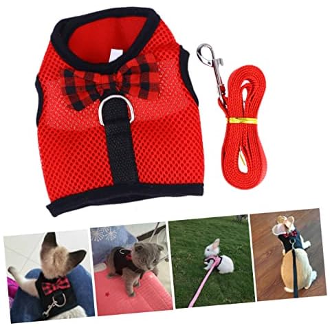 SEWOART Breathable Mesh Vest with Leash for Small Animals Cover
