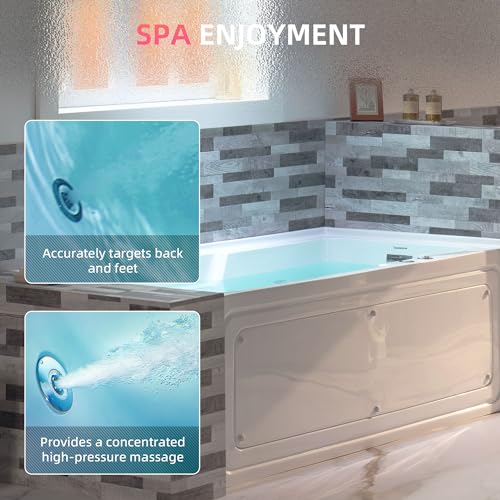 Woodbridge BS6030-R 60 Inch Alcove Acrylic Rectangular Whirlpool Heated Jetted Tub In White thumb #2