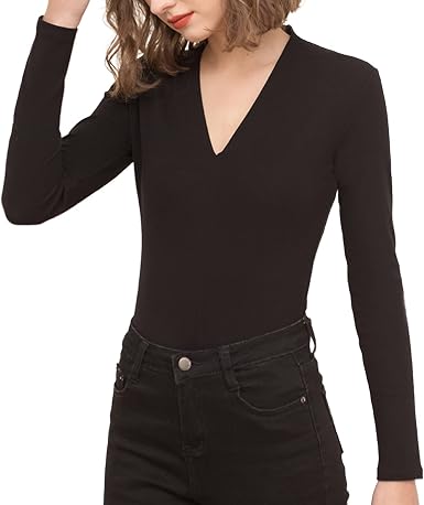 Amazon.com: Camisas térmicas para mujer de manga larga básica, cuello en V,  ajustadas, suaves, camisetas de capas : Ropa, Zapatos y Joyería