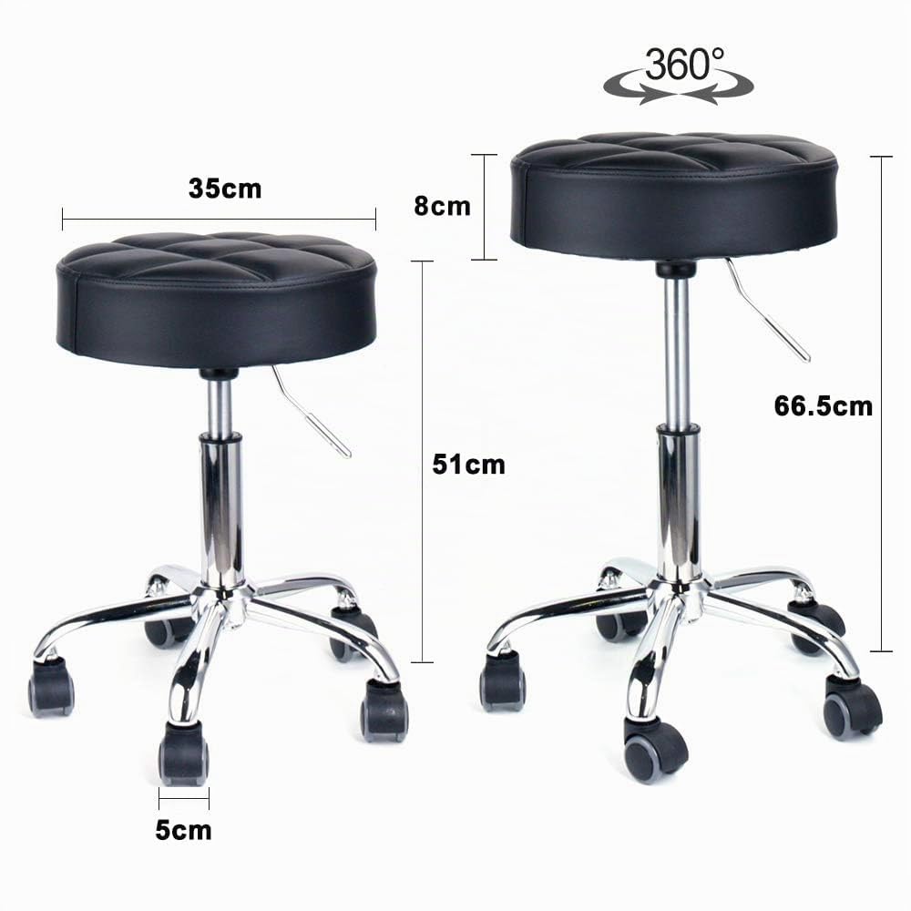 Leader Accessories Tabouret à roulettes Réglable et Pivotant PU