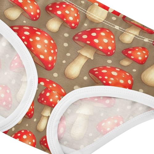 Joisal Cute Red Mushrooms Little Girl Panties Girls Underwear Toddlers Cotton Colorful Briefs Underpants 2t4