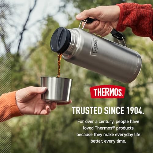 THERMOS ICON SERIES, Stainless Steel Beverage Bottle, Matte Stainless Steel, 40 oz