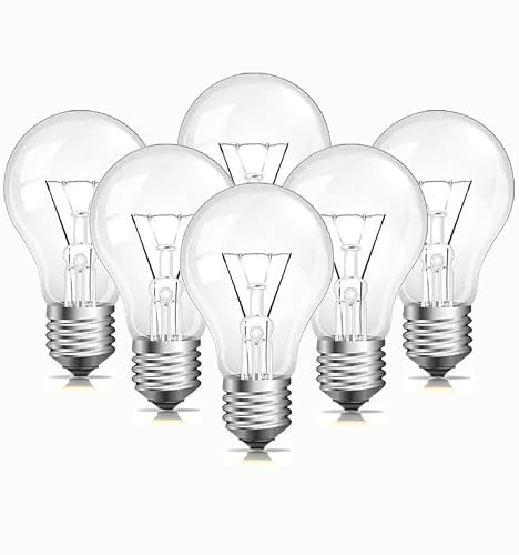 NABKRA 75 Watt Incandescent Light Bulbs, A19 75 WATT Incandescent Bulb Shatter Resistant Rough Service Light Bulb 75W A19 Shape, Soft White-6Pack