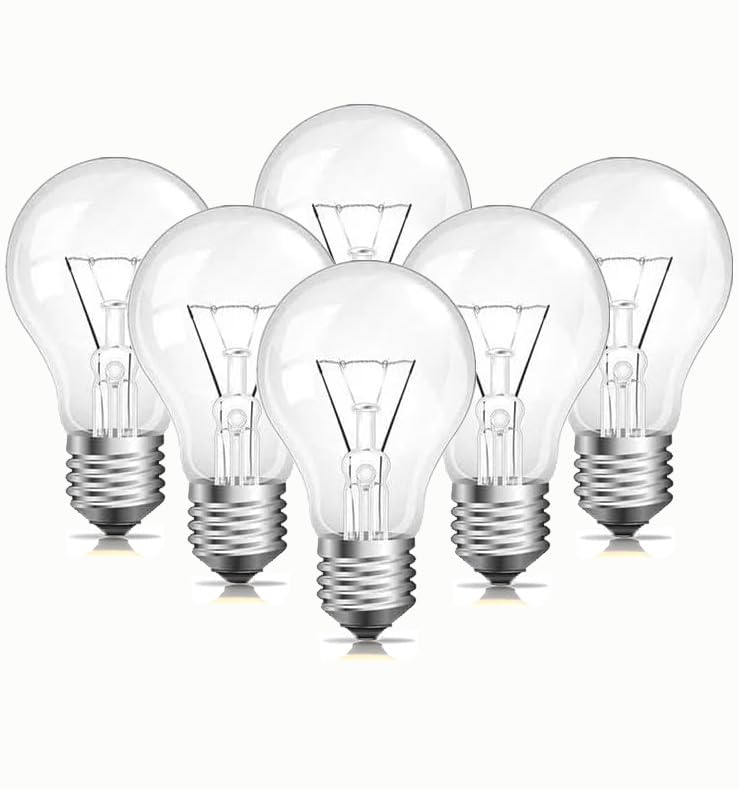 NABKRA 75 Watt Incandescent Light Bulbs, A19 75 WATT Incandescent Bulb Shatter Resistant Rough Service Light Bulb 75W A19 Shape, Soft White-6Pack