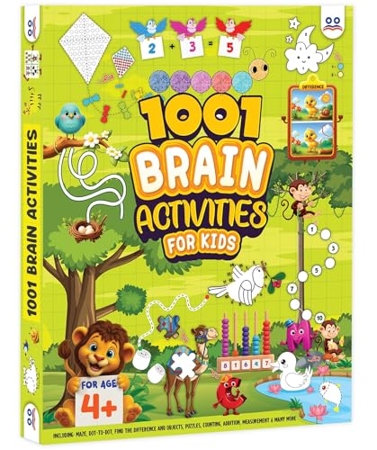 Image of Activity Book for 4 Year Old | Best Selling 1001 Brain Booster Books for 4+ Year Old Children | Kids Activity Book - Puzzles, Mazes, Colouring, Dot-To-Dot, Matching, Seek & Find, Spot the Difference