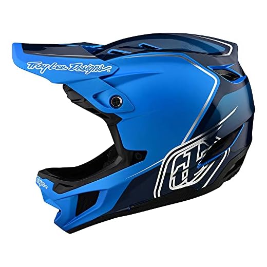 Troy Lee Designs D4 Composite Full-Face Mountain Bike Helmet. Max Ventilation Lightweight MIPS EPP EPS Racing Downhill DH BMX MTB Bicycling Cycling - Men Women - Shadow Blue, Large